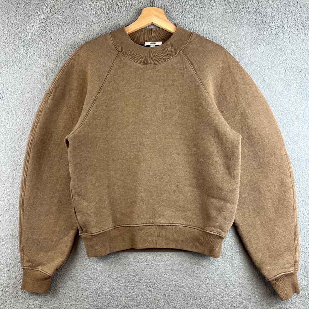 Agolde Tarron Sweatshirt Brown Mock Neck Raglan Pullover USA Made Womens S